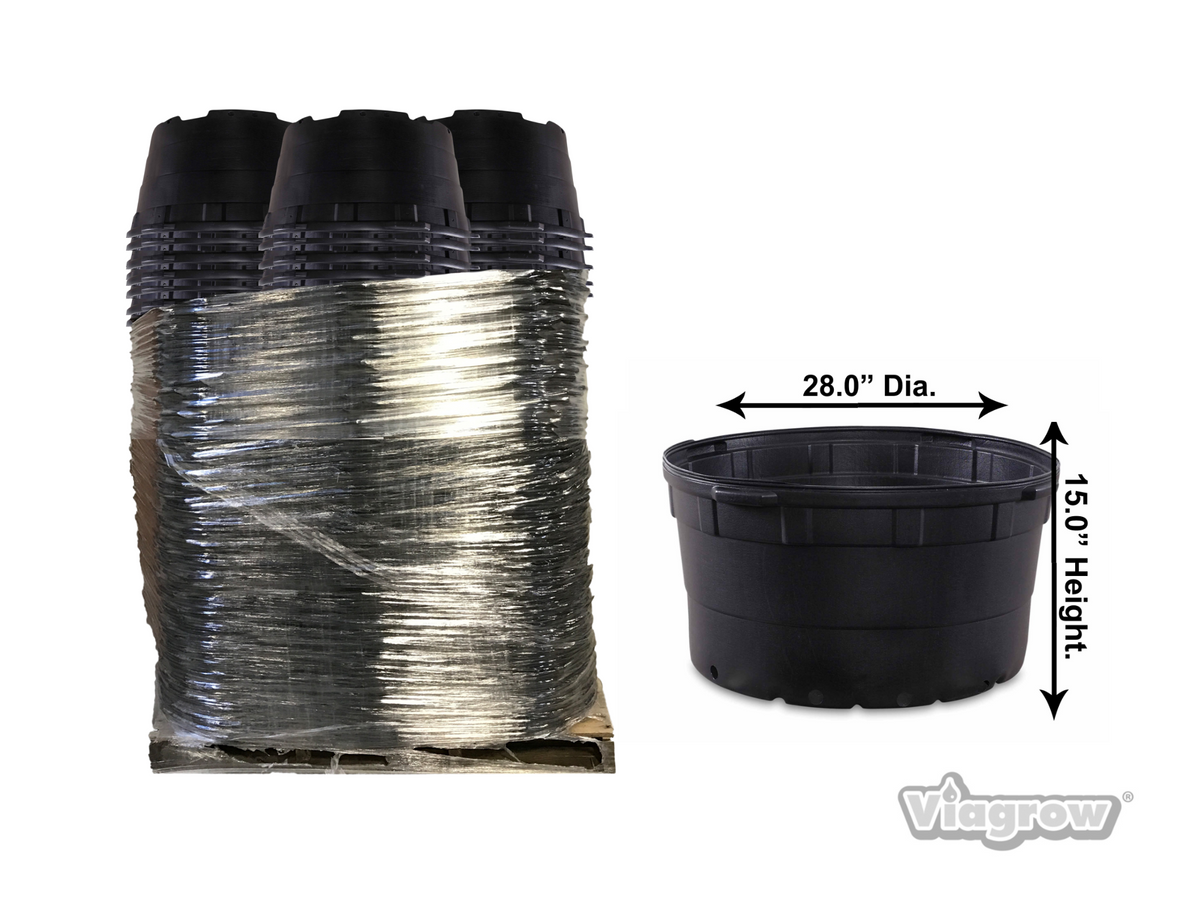 The Harvest Company 35 gal. 28 in. L x 28 in. W x 15 in. H Black Indoor/Outdoor Plastic Nursery Pot