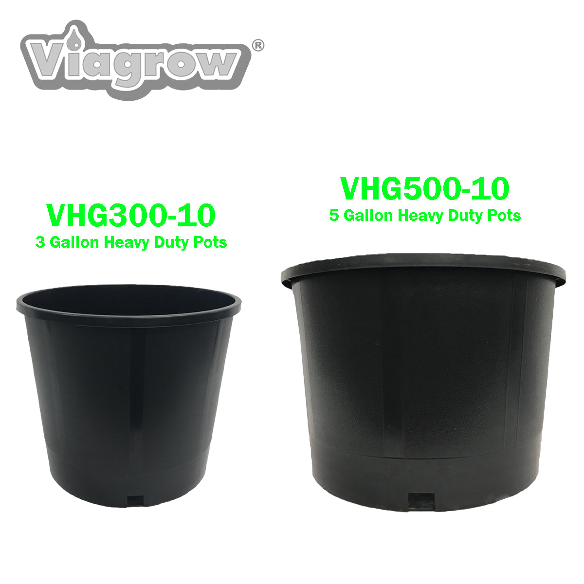 Viagrow 3 gal.  11 in. L x 9.25 in. W x 9.50 in. H Black Indoor/Outdoor Heavy Duty Pot