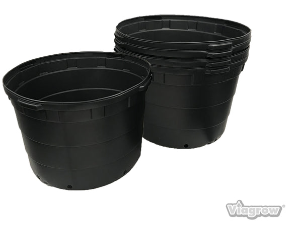 50 litre plastic plant pots The Harvest Company 50 gal. 31.5 in. L x 31.5 in. W x 21 in. H Black  Indoor/Outdoor Plastic Nursery Pot (Packs)