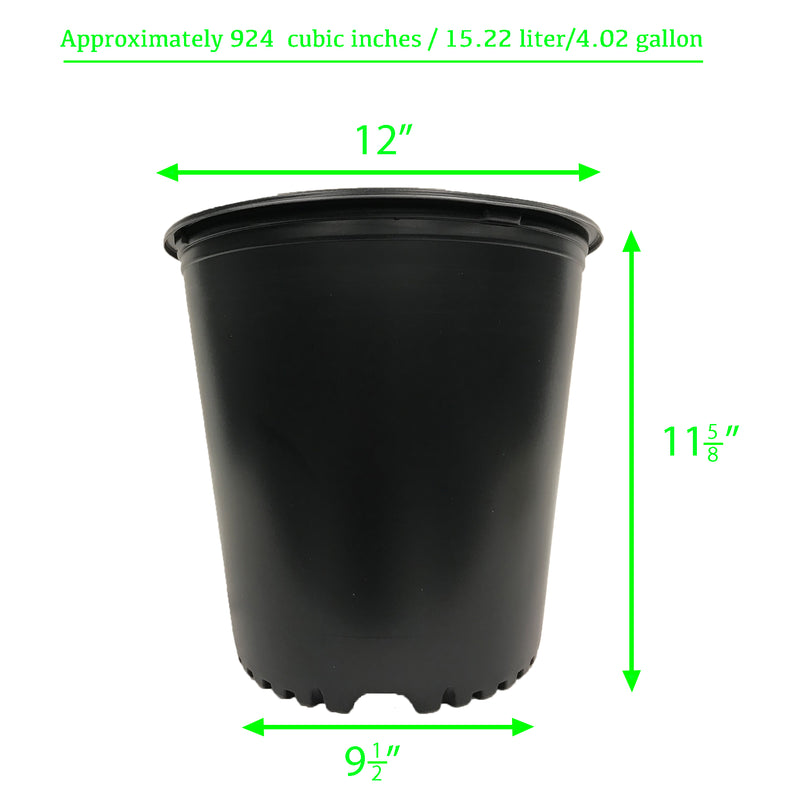 Viagrow 5 gal.  Black Indoor/Outdoor Plastic Nursery Pot