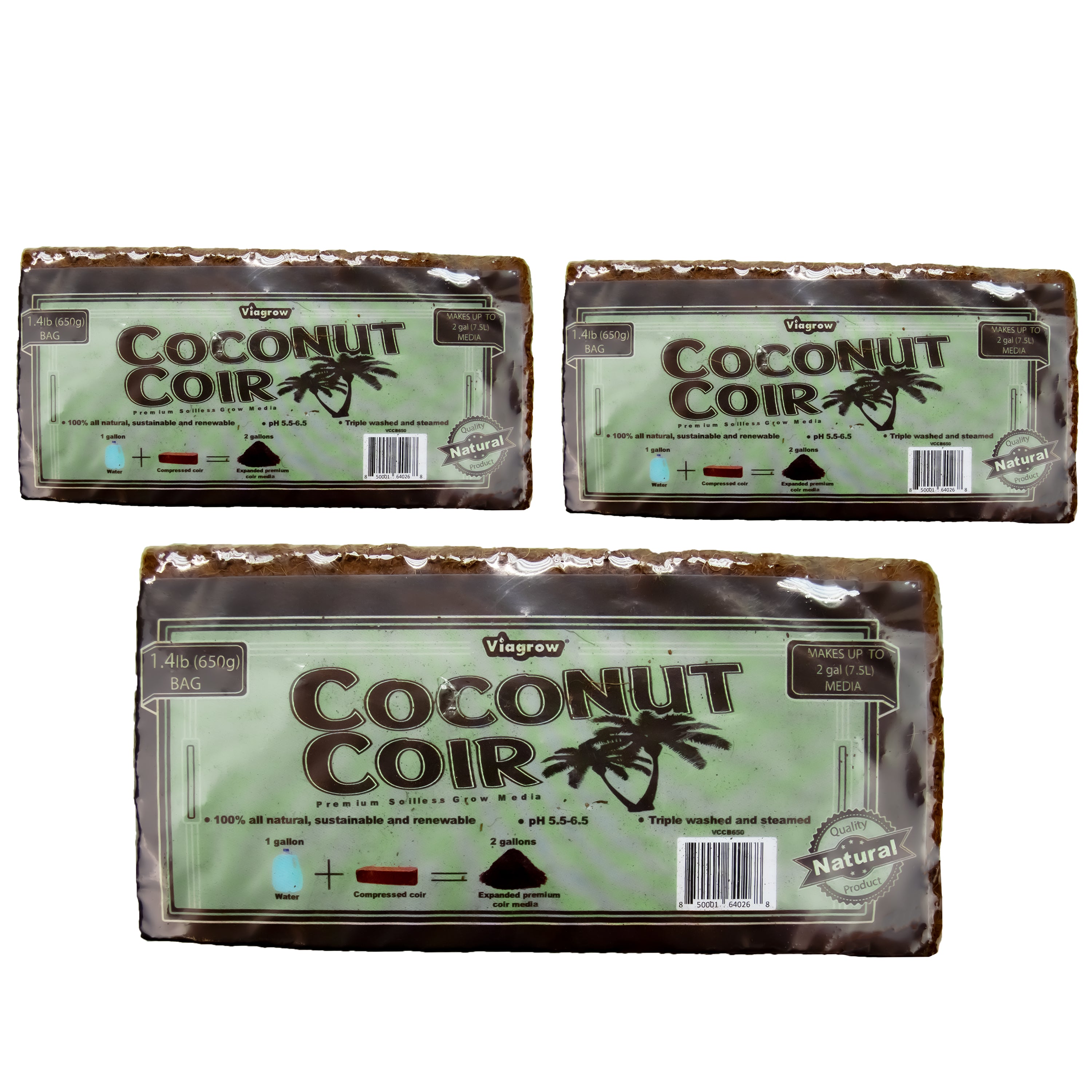 650G (1.4LB) Coconut Coir Compressed Premium Grow Media