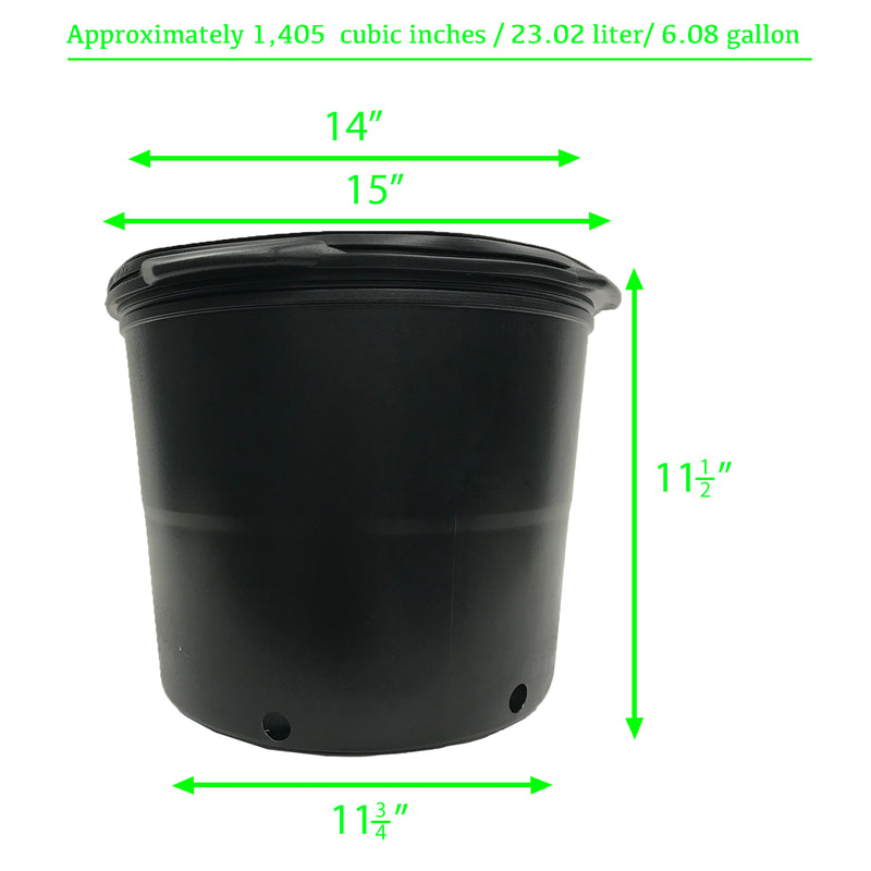 Viagrow 7 gal. Black Indoor/Outdoor Plastic Nursery Pot 