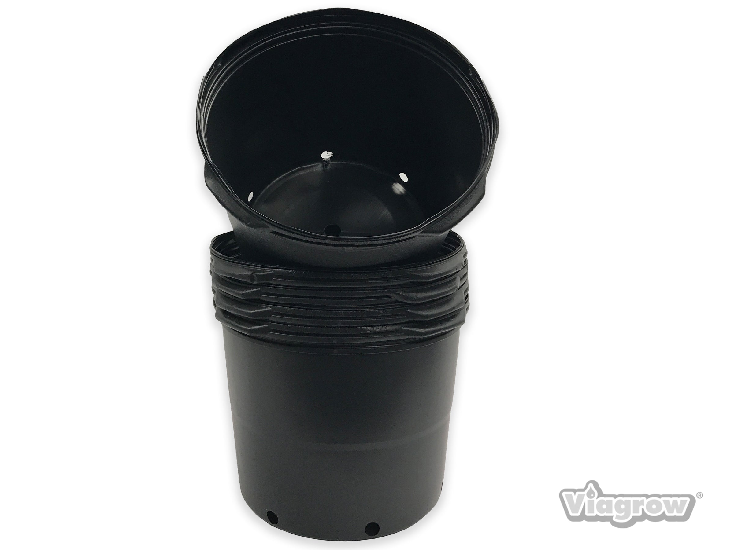 Viagrow 7 gal. Black Indoor/Outdoor Plastic Nursery Pot 