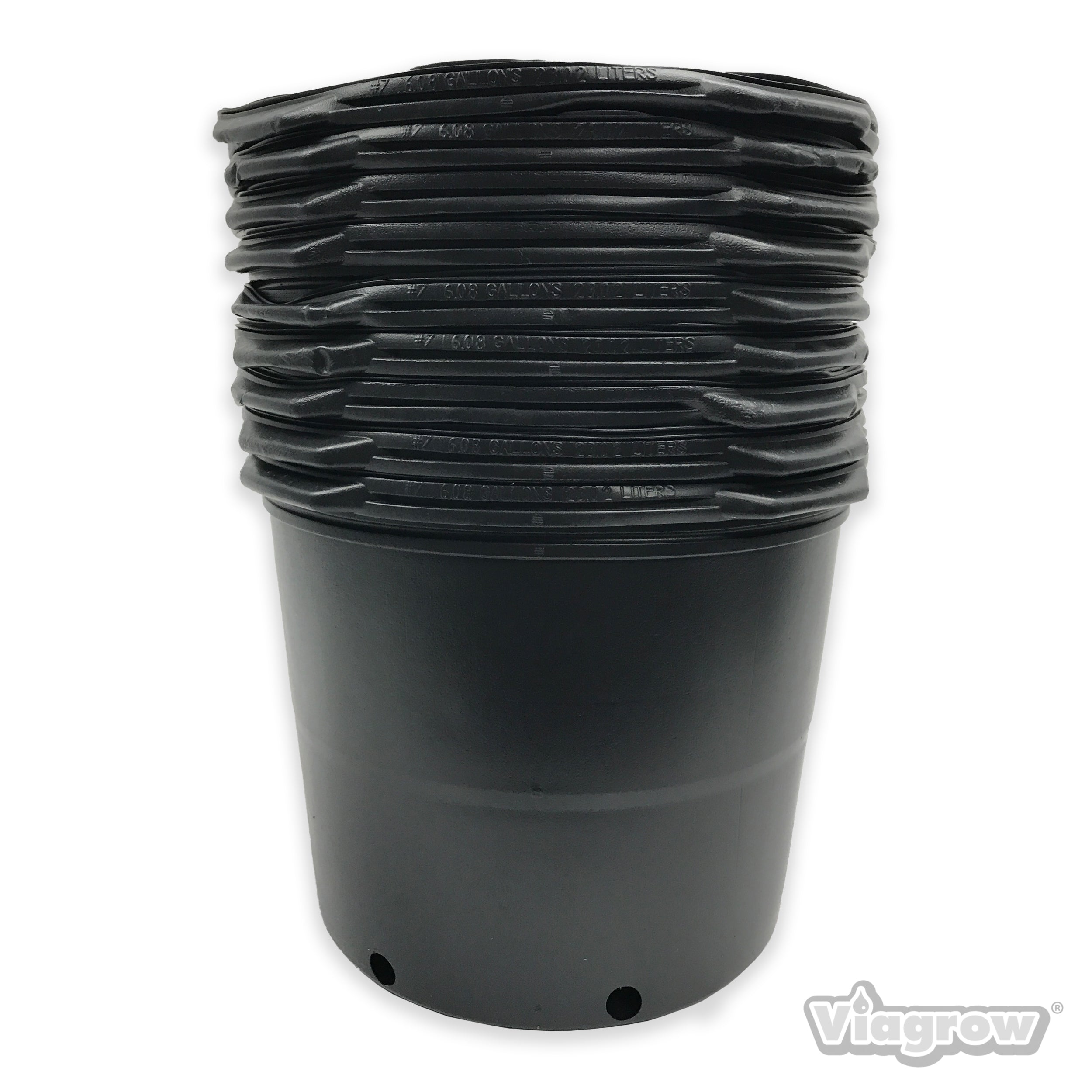 Viagrow 7 gal. Black Indoor/Outdoor Plastic Nursery Pot 