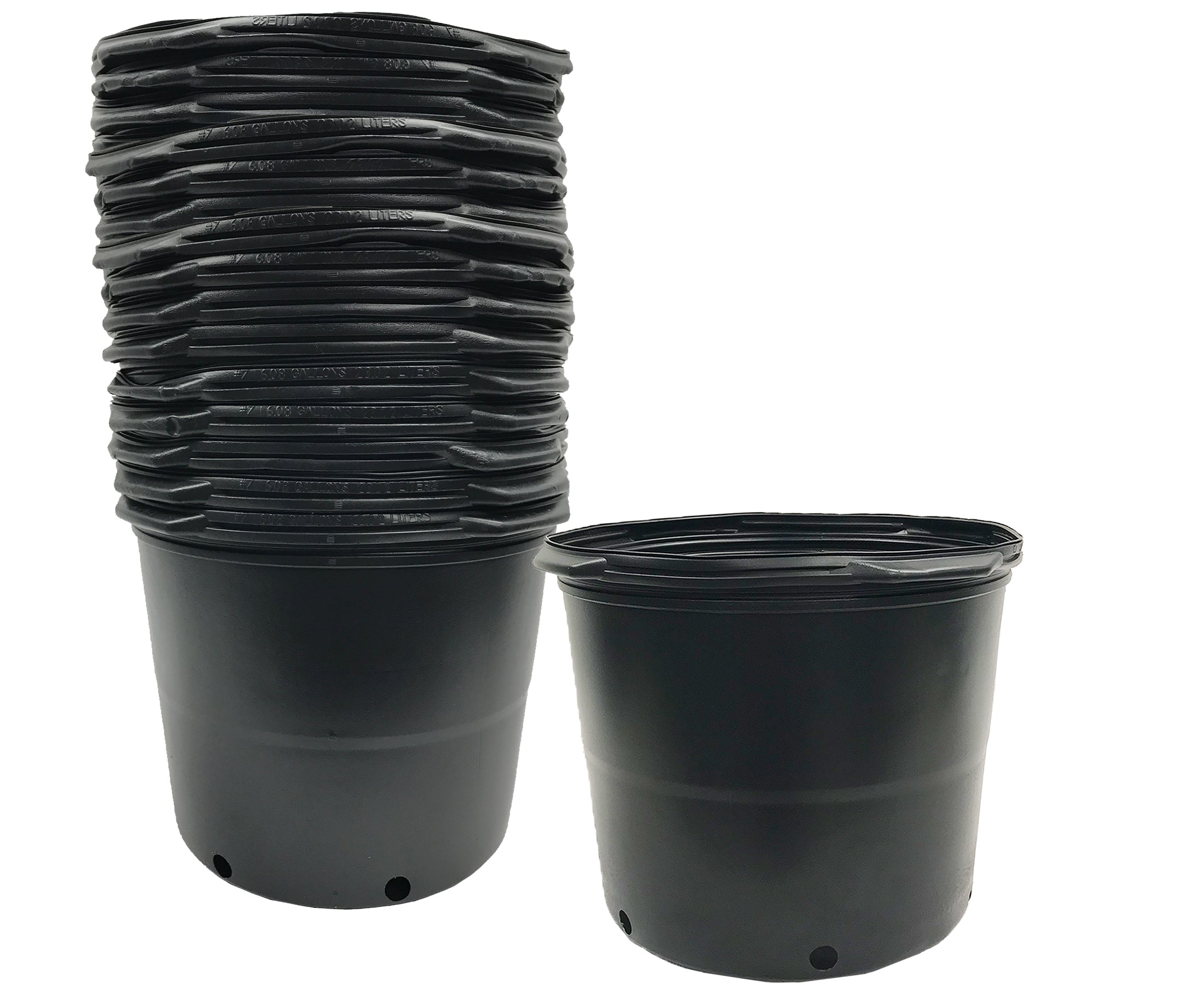 Viagrow 7 gal. Black Indoor/Outdoor Plastic Nursery Pot 