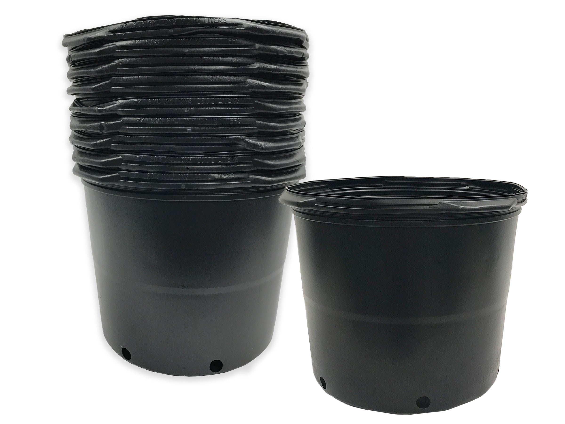 Viagrow 7 gal. Black Indoor/Outdoor Plastic Nursery Pot 