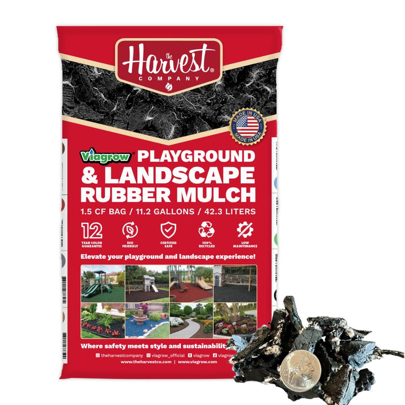 Viagrow Black Rubber Playground & Landscape Mulch, NO Dye