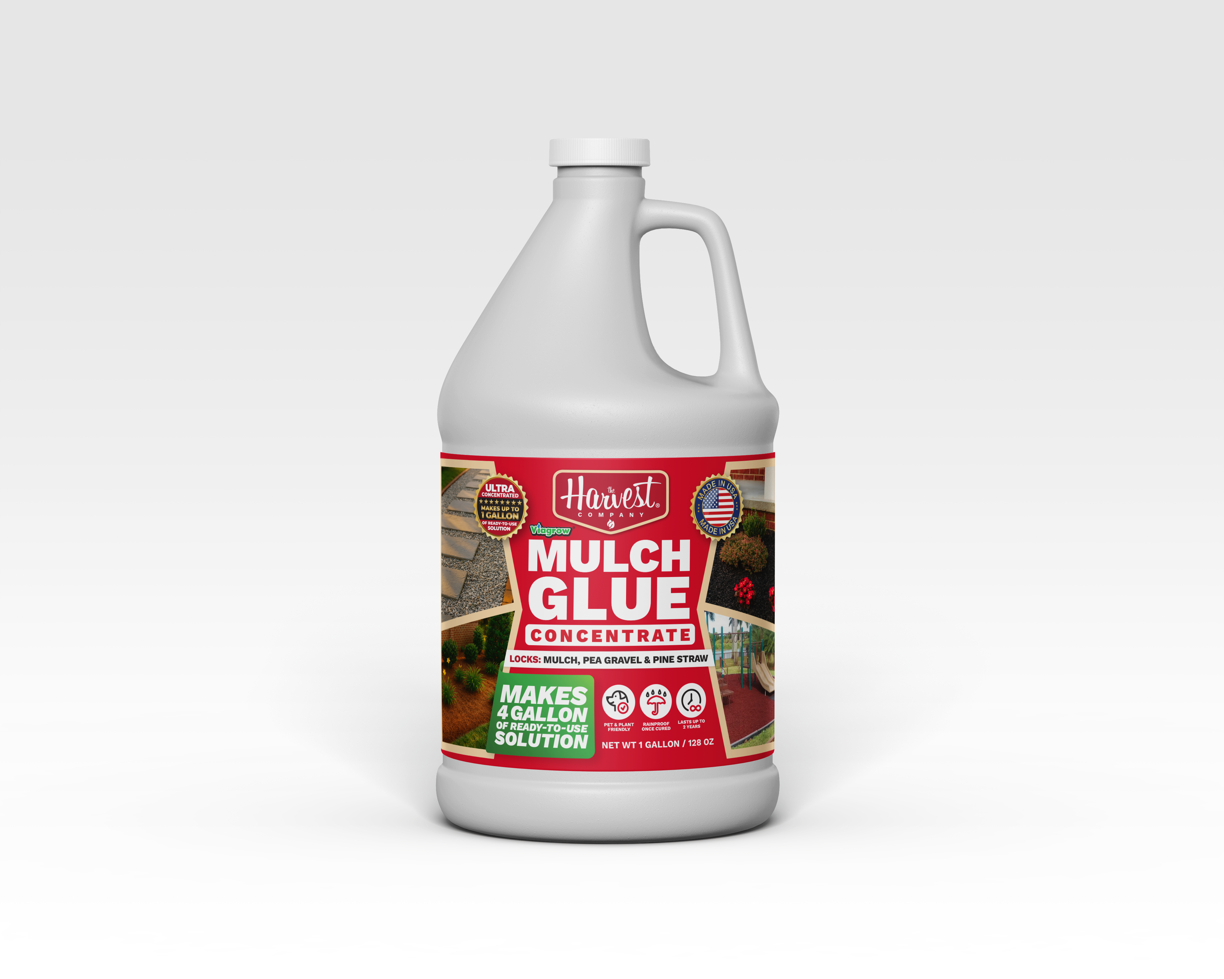 Harvest Mulch Glue Concentrate bottle on a white background