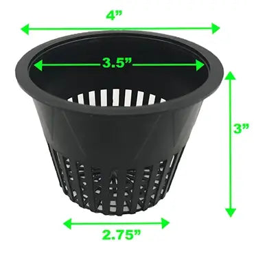 The Harvest Company Slotted Black Plastic Net Pots for Hydroponics and Soil Root Aeration and Drainage (Case)