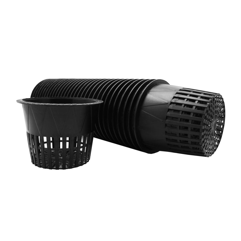 The Harvest Company Slotted Black Plastic Net Pots for Hydroponics and Soil Root Aeration and Drainage (Case)