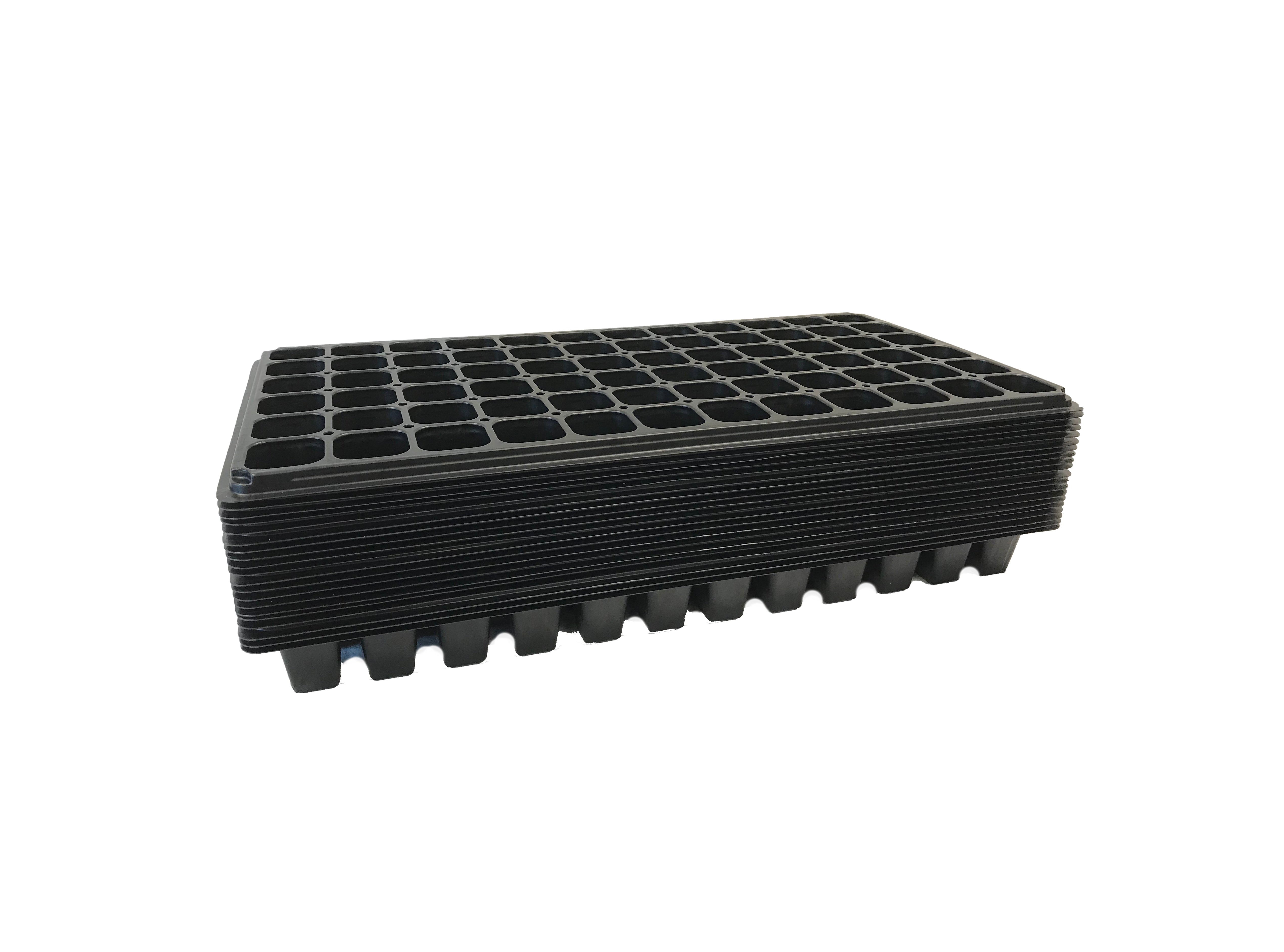 The Harvest Company 10 in. x 20 in. Black Plastic 72-Cell Garden Tray Inserts with Drain Holes Planter Accessory (Packs)