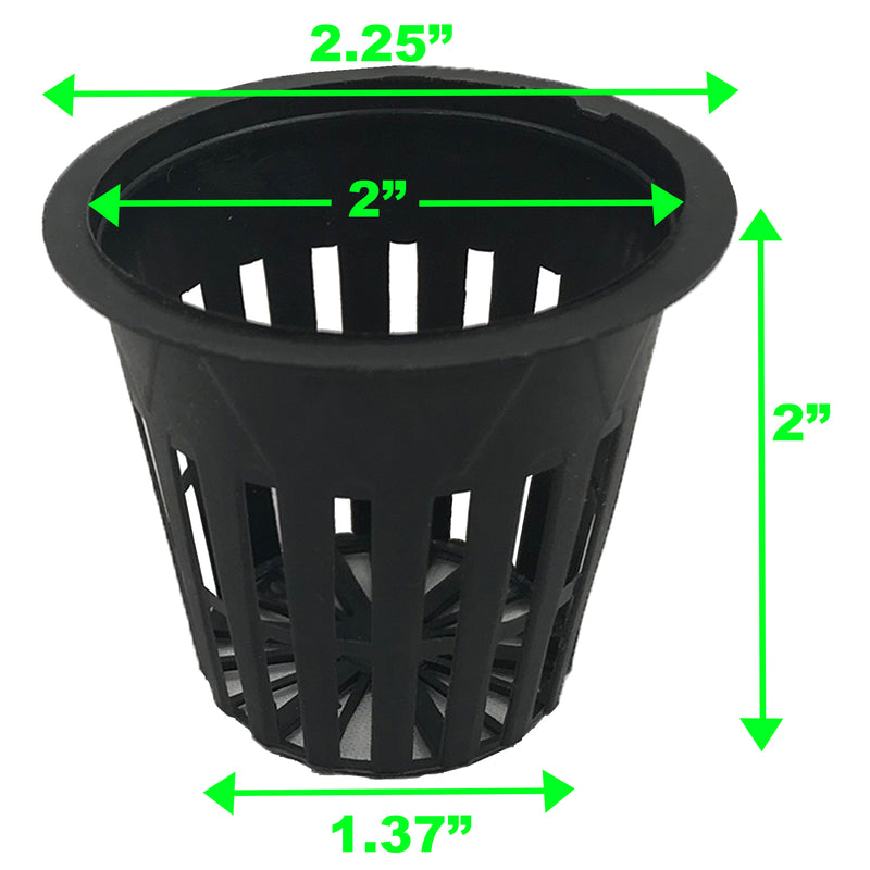 The Harvest Company Slotted Black Plastic Net Pots for Hydroponics and Soil Root Aeration and Drainage (Case)