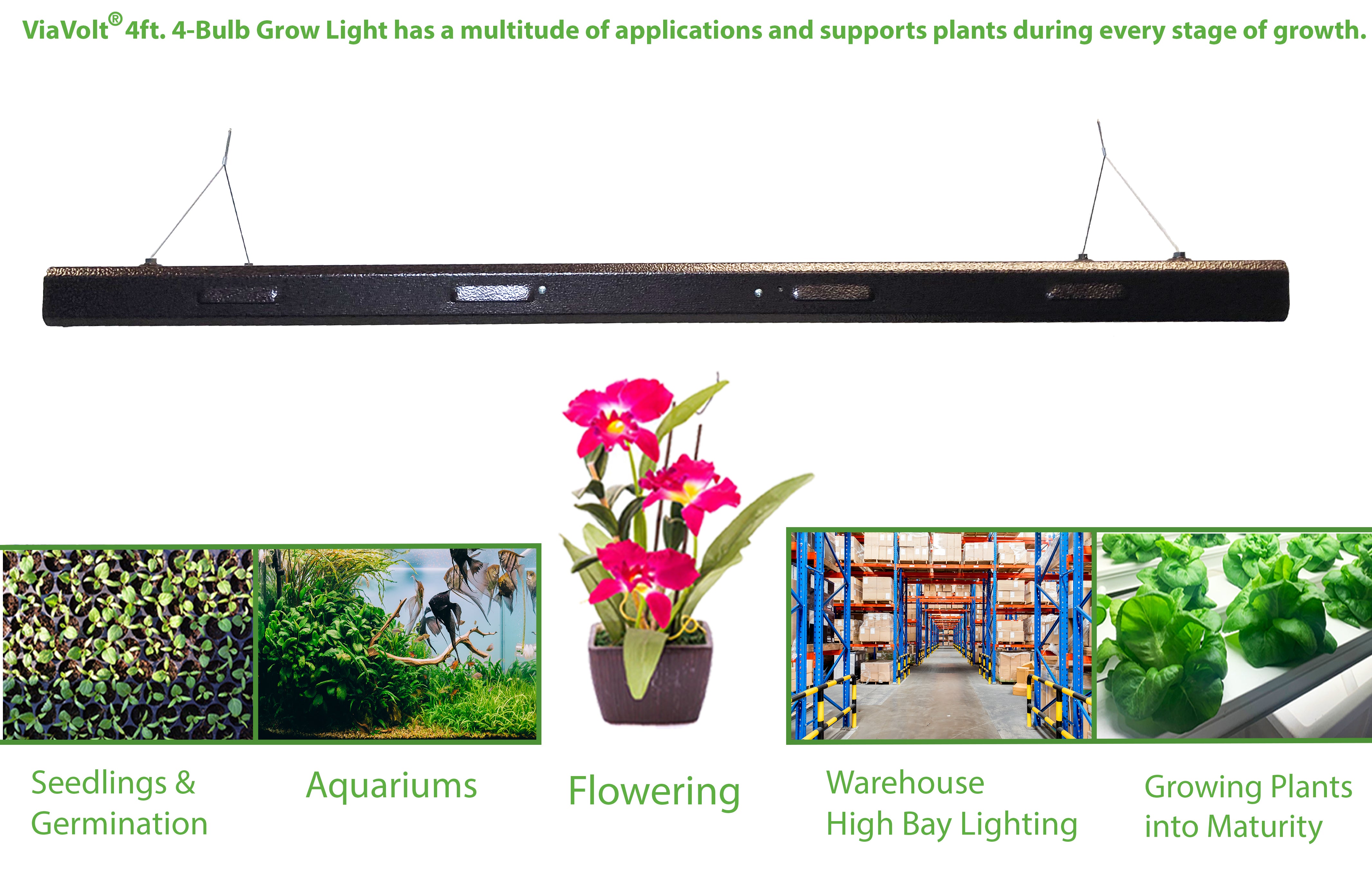 The Harvest Company 4 ft. T5 High 1-Bulb Output Fluorescent Grow Light Fixture