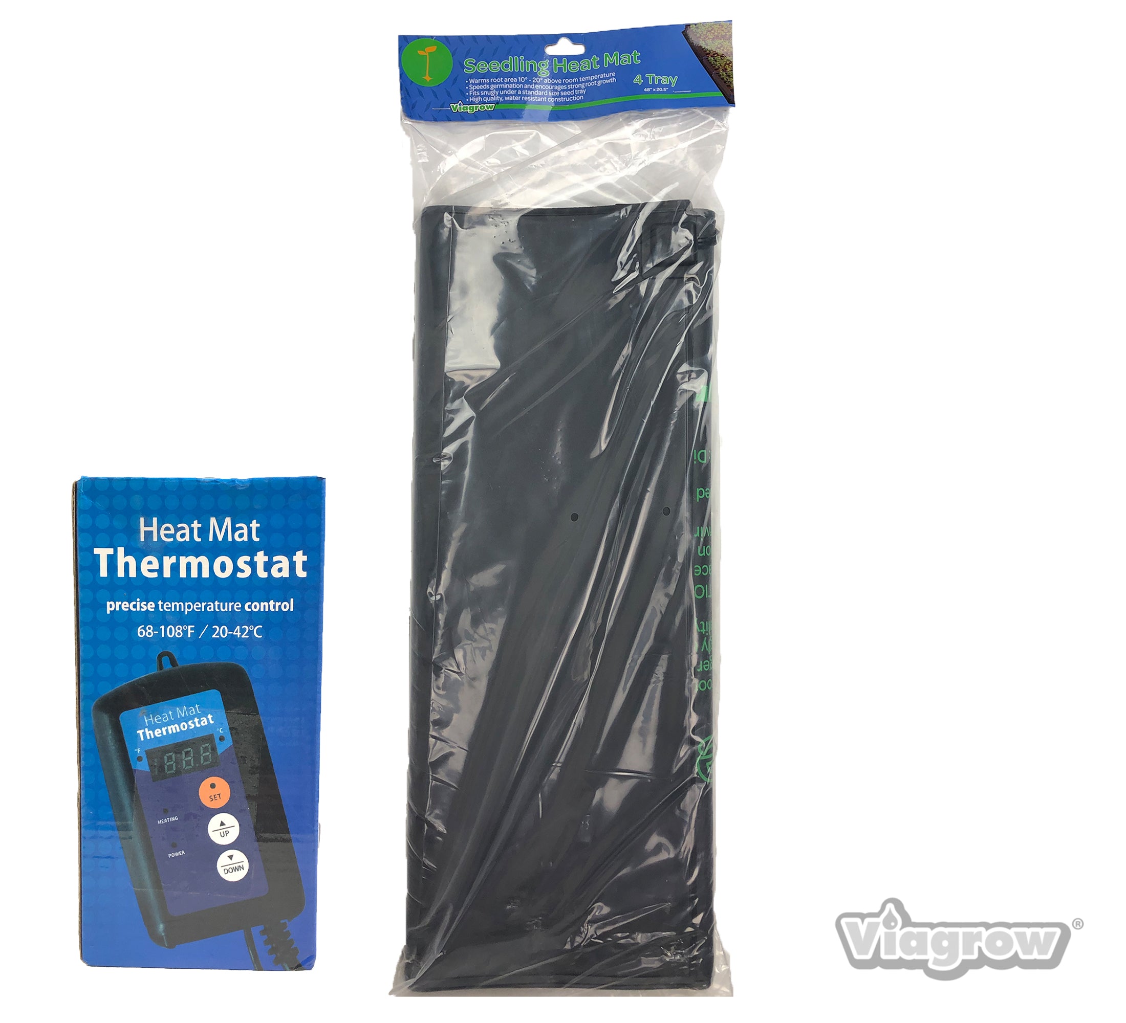 The Harvest Company Quad Tray, MET Standard Heat Mat and Thermostat, 48”20”