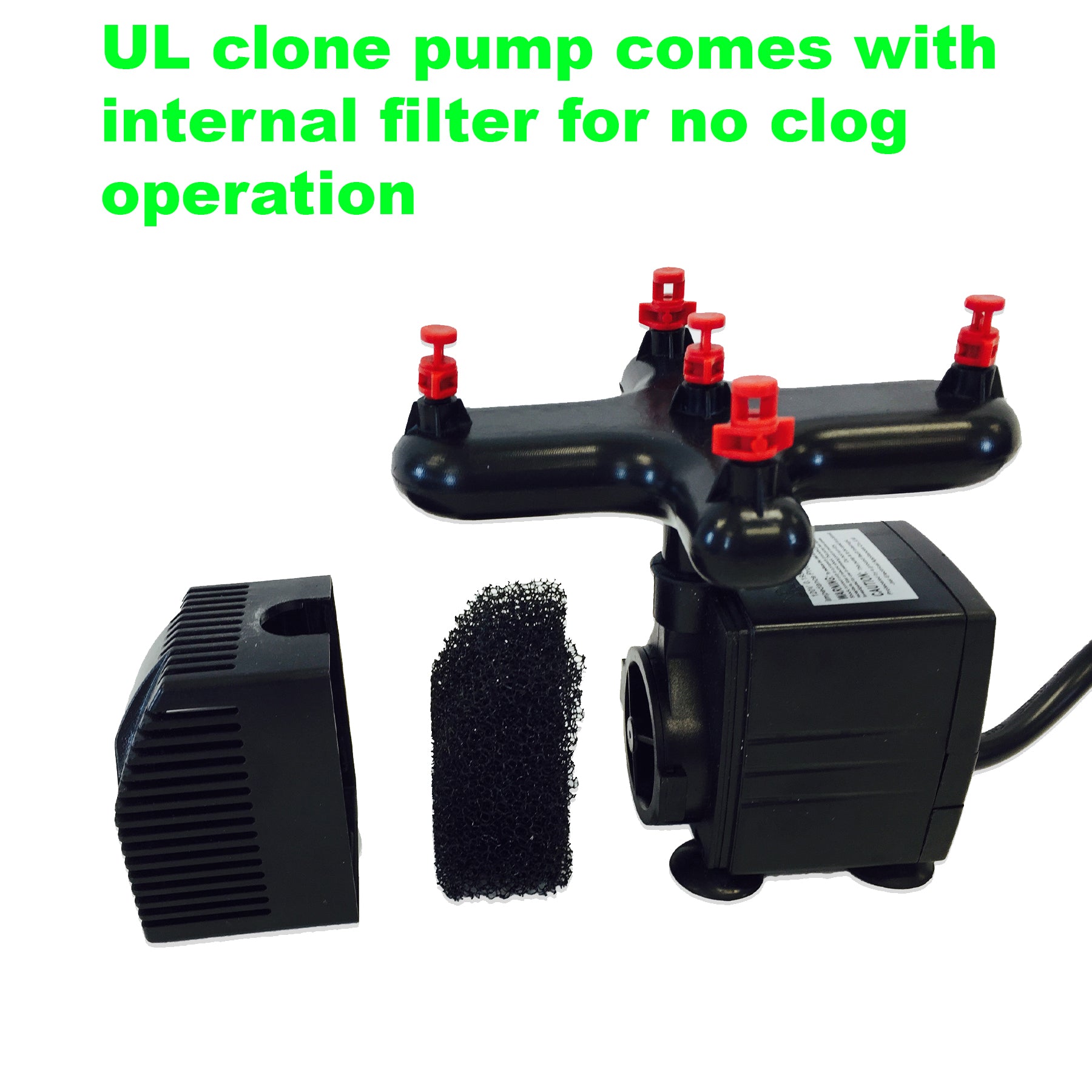 The Harvest Company 211 GPH Submersible Pump – Replacement Pump for Aeroponic Clone Machines & Hydroponic Systems, 1/2 in. Outlet, 120V CE Listed