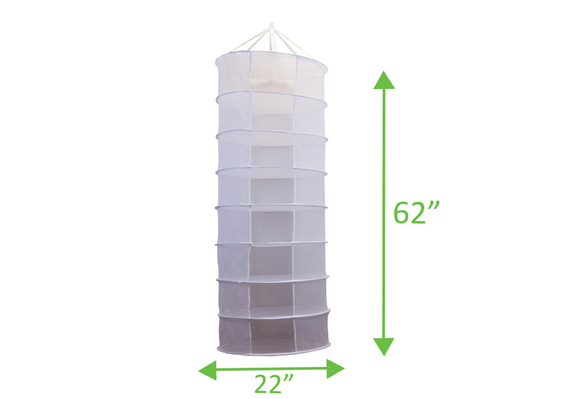 Viagrow 2FT. x 5FT. Dry Net Hanging Herb Drying Rack, 8 Layer, White (VDRY100)