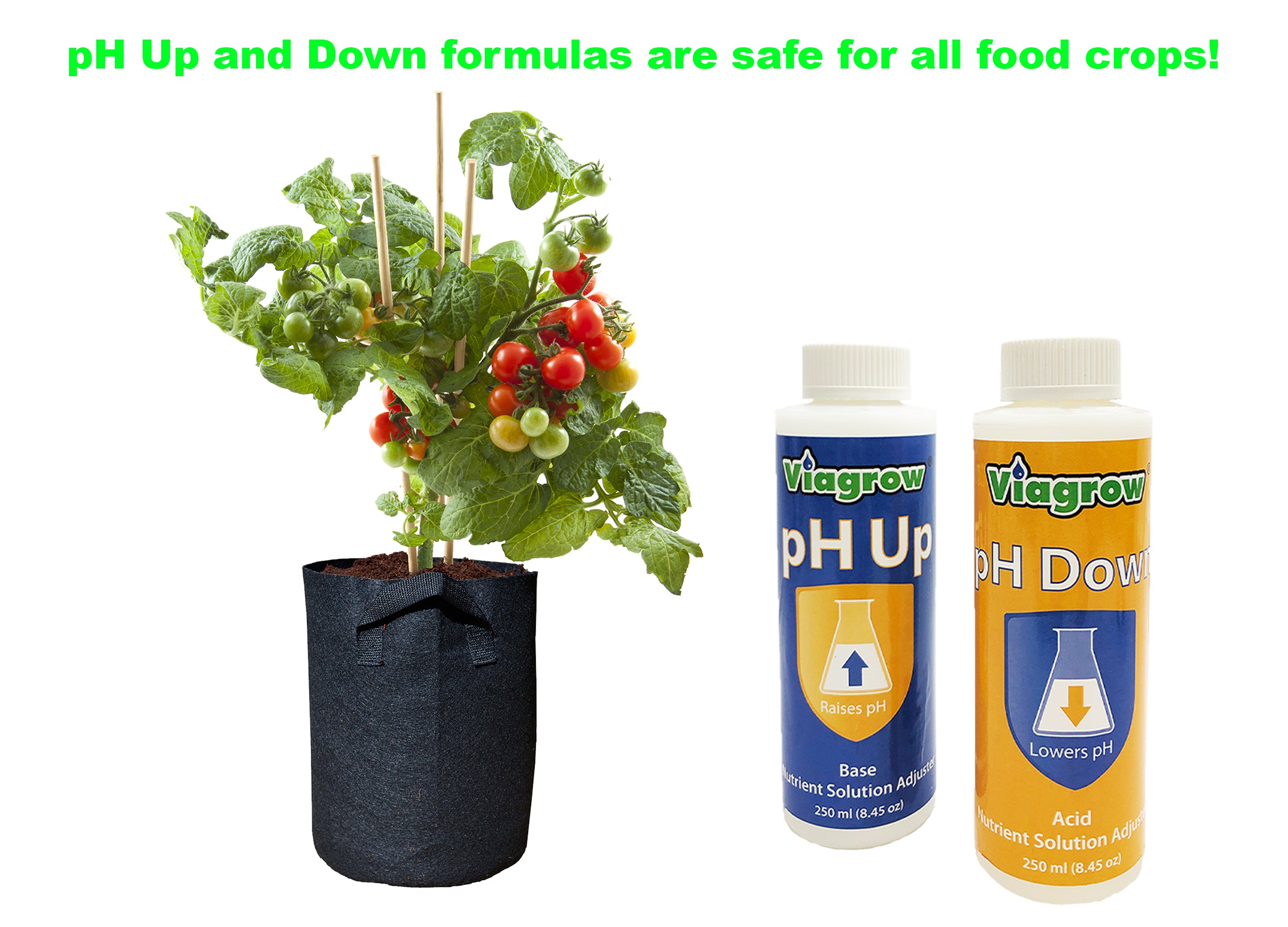 Viagrow pH Control Kit 8 oz. Organic Nutrient Solution Adjuster Concentrate Plant pH Up and Down with Testing Kit