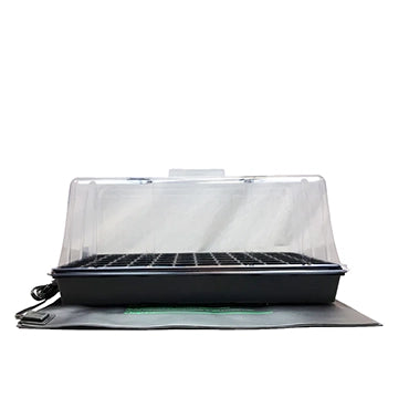 The Harvest Compan Seedling Staion Kit with 10 in. x 20 in. Propagation Flat Tray, 72-Cell Insert, 7 in. Tall Dome, and Heat Mat (VTDK1)