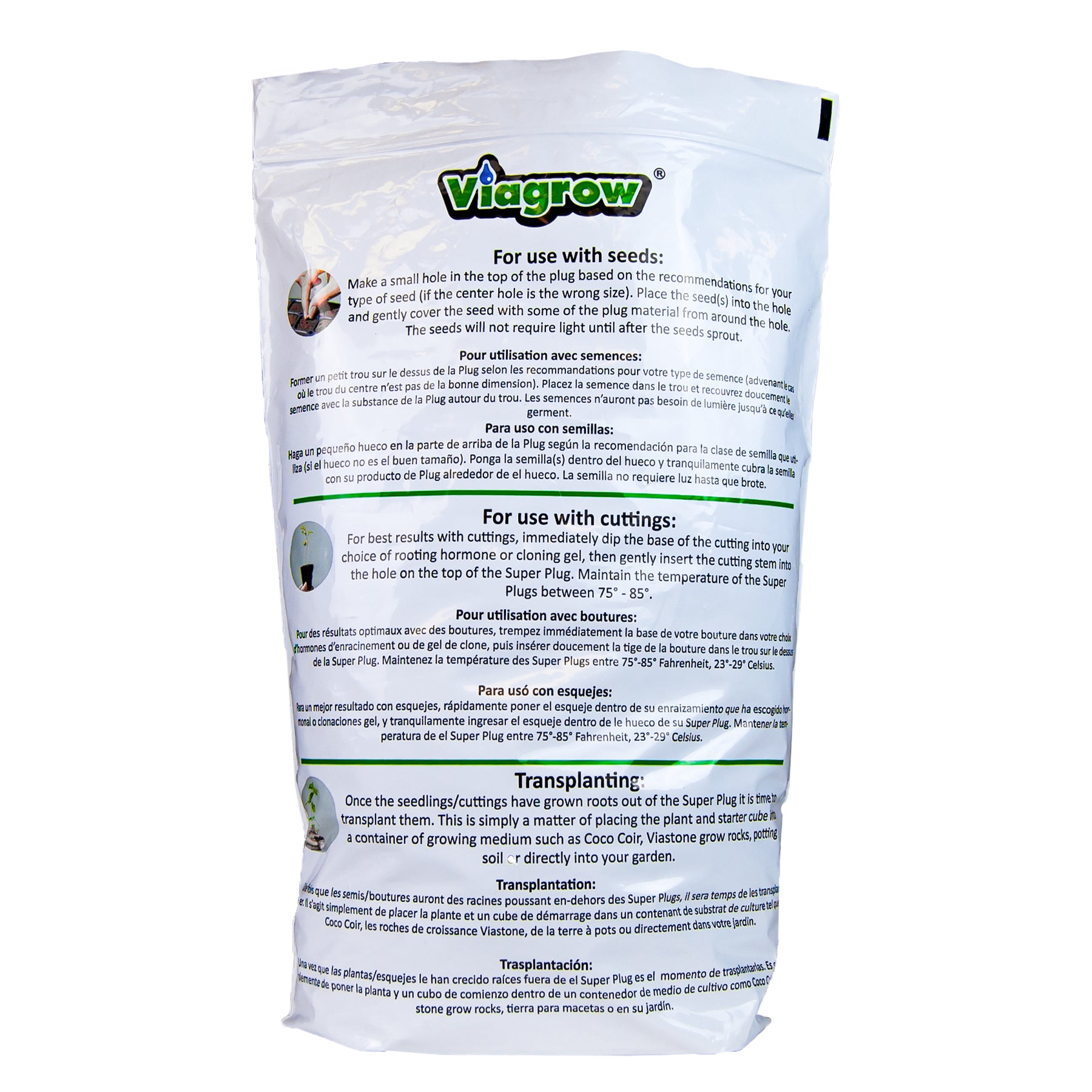 Viagrow 100pc Super Plug Seed Starters Brown Indoor/Outdoor Growing Medium
