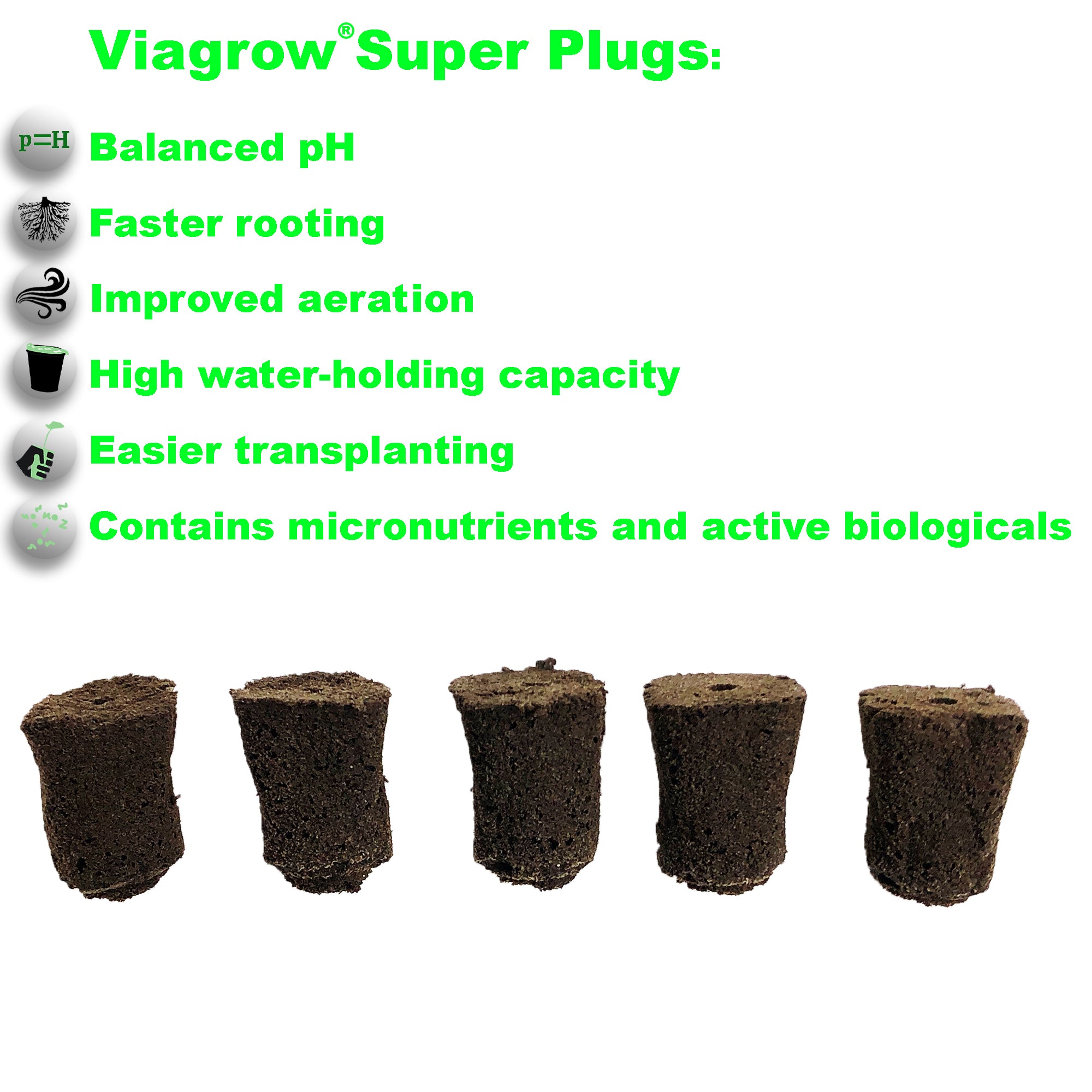 Viagrow 100pc Super Plug Seed Starters Brown Indoor/Outdoor Growing Medium