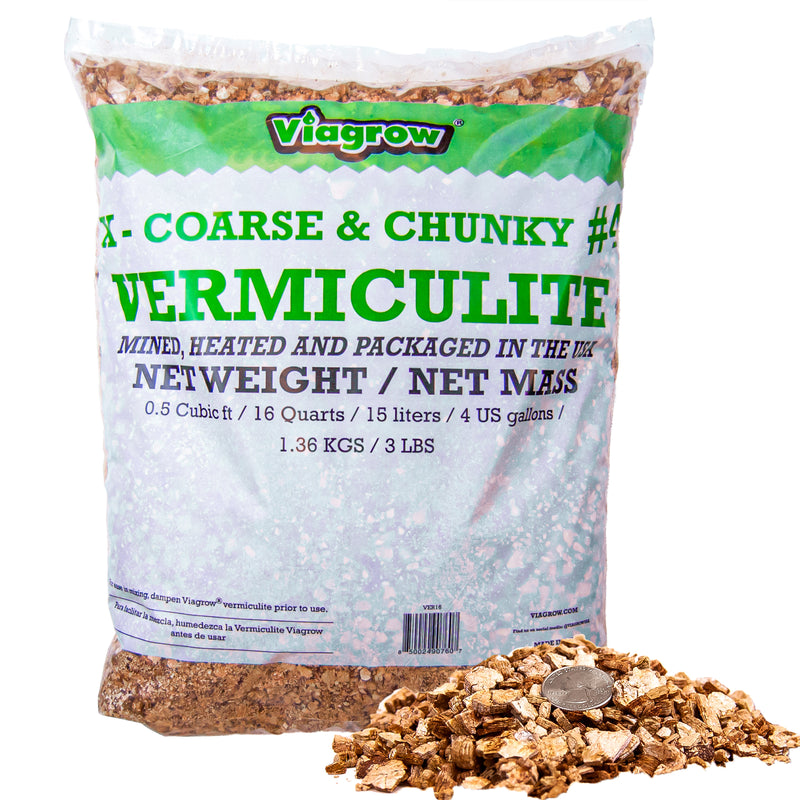 Viagrow 16 qt. (0.5 cu. ft.) Coarse and Chunky Grade Vermiculite Soil Amendment 150-Pallet