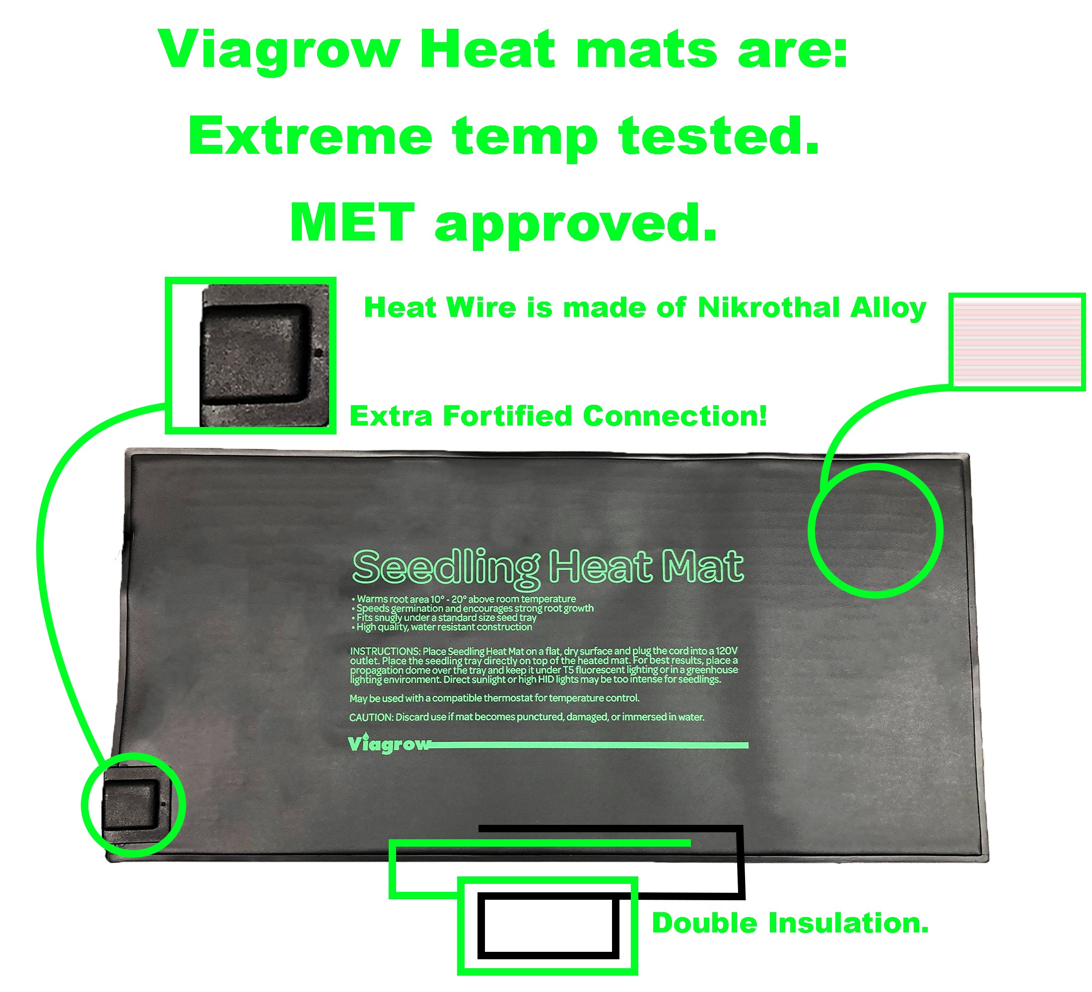 Viagrow 20.5" x 8.5" Seedling Heat Mat 