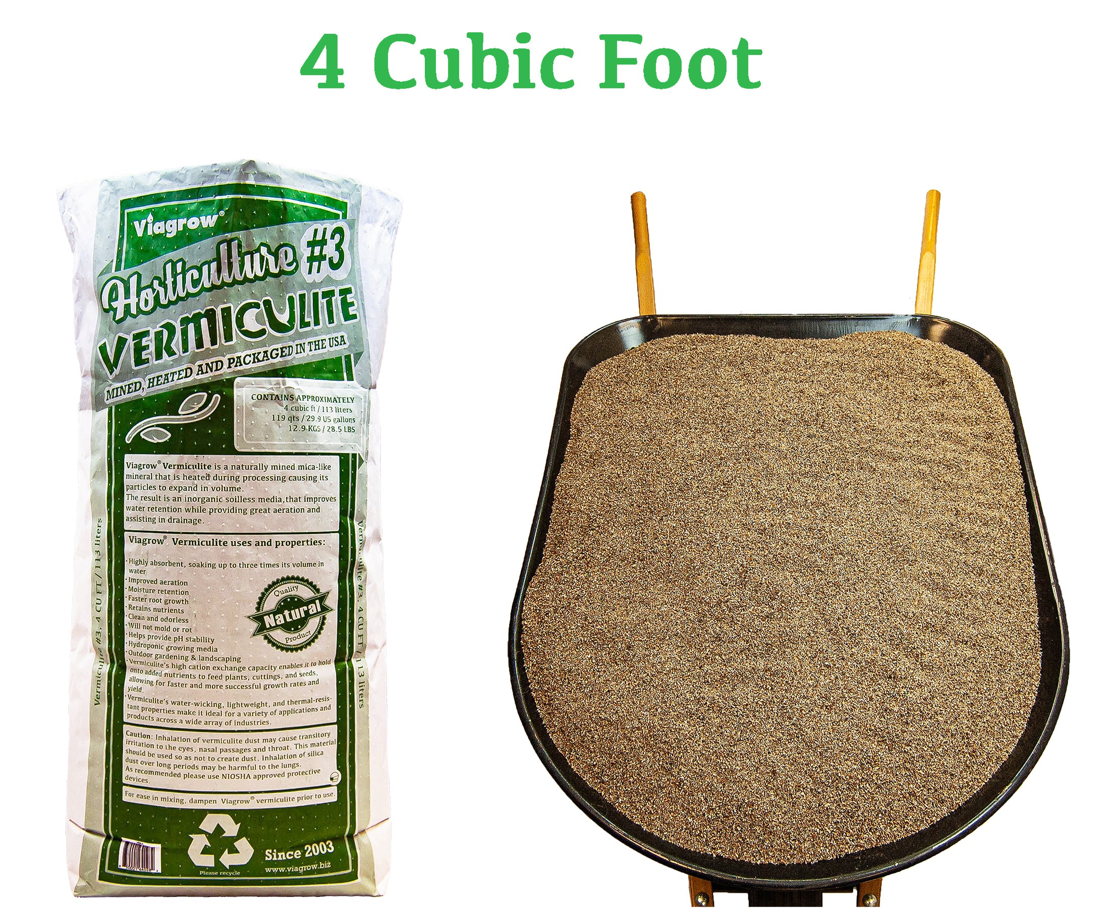 Viagrow 4 cu. ft. (113L) Horticultural Vermiculite Natural Soil Amendment 