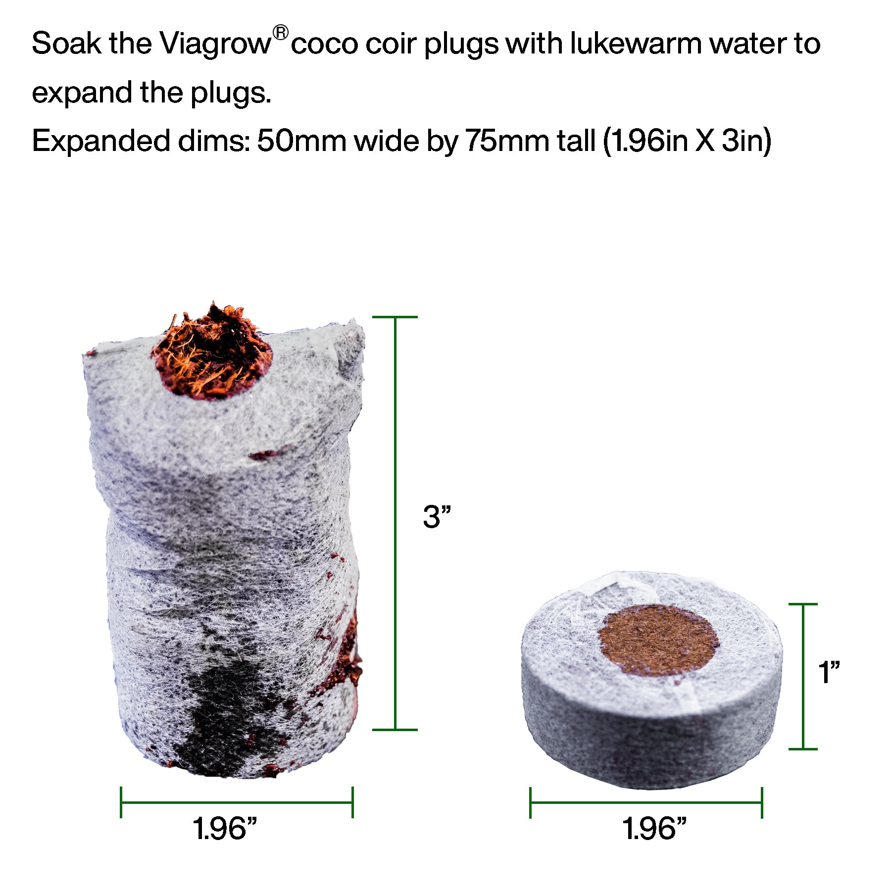 Viagrow 50pc Coco Coir Seed Starter Plugs