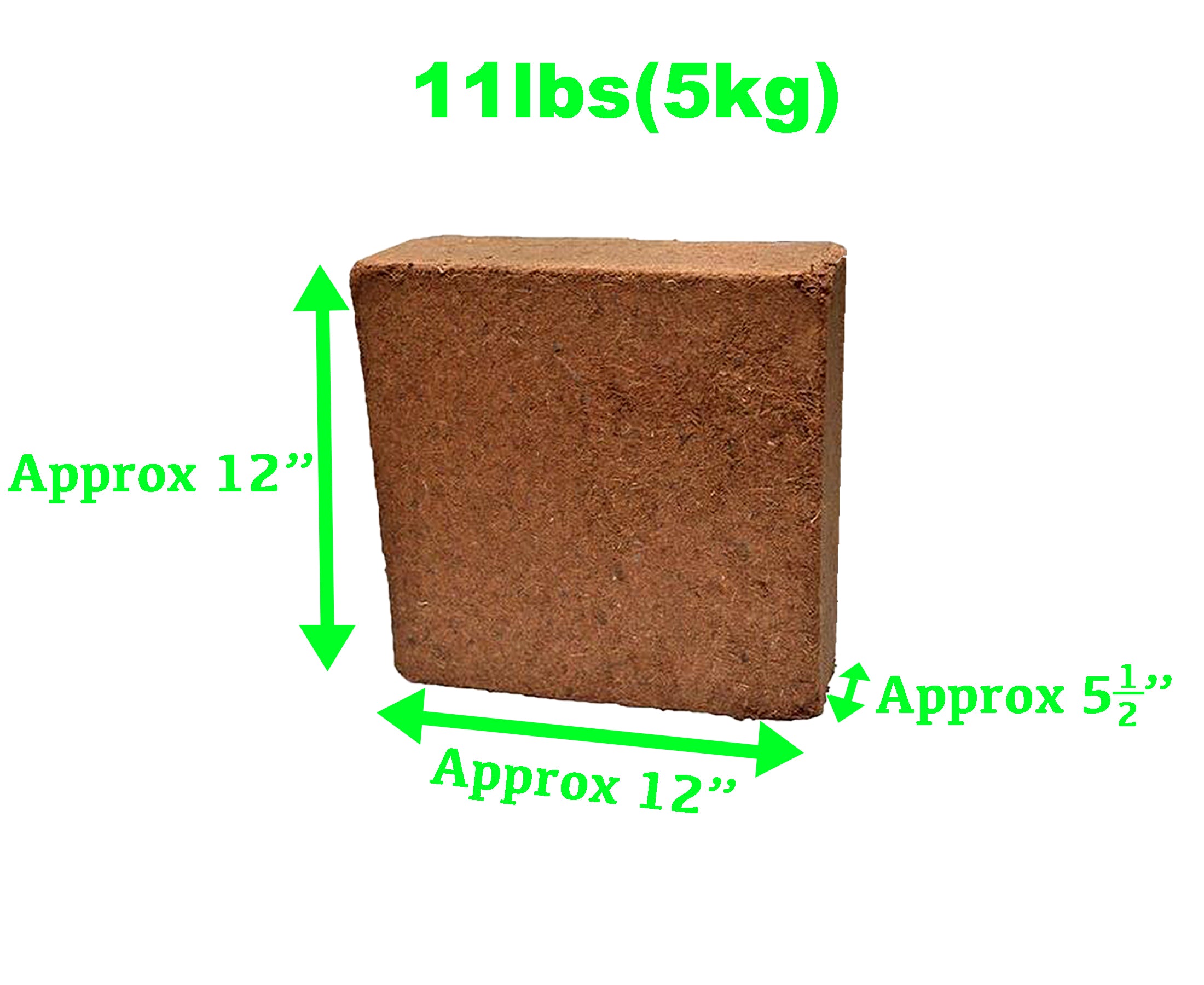 Viagrow 5 kg (11 lb.) OMRI Organic Compressed Coconut Coir Premium Grow Media