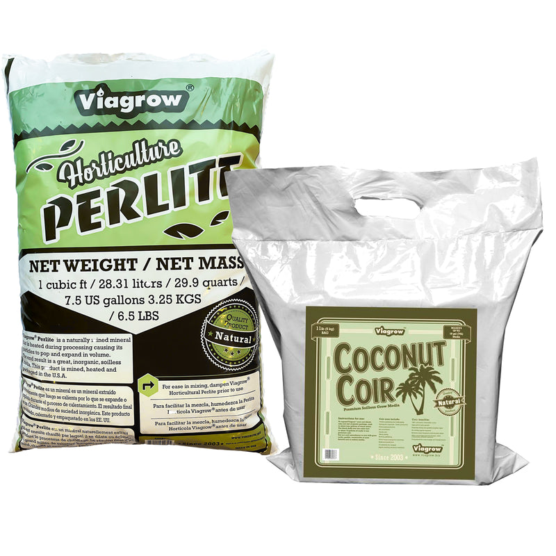 Viagrow 5 kg Coco Coir Block Plus 1 cu. ft. Horticultural Perlite