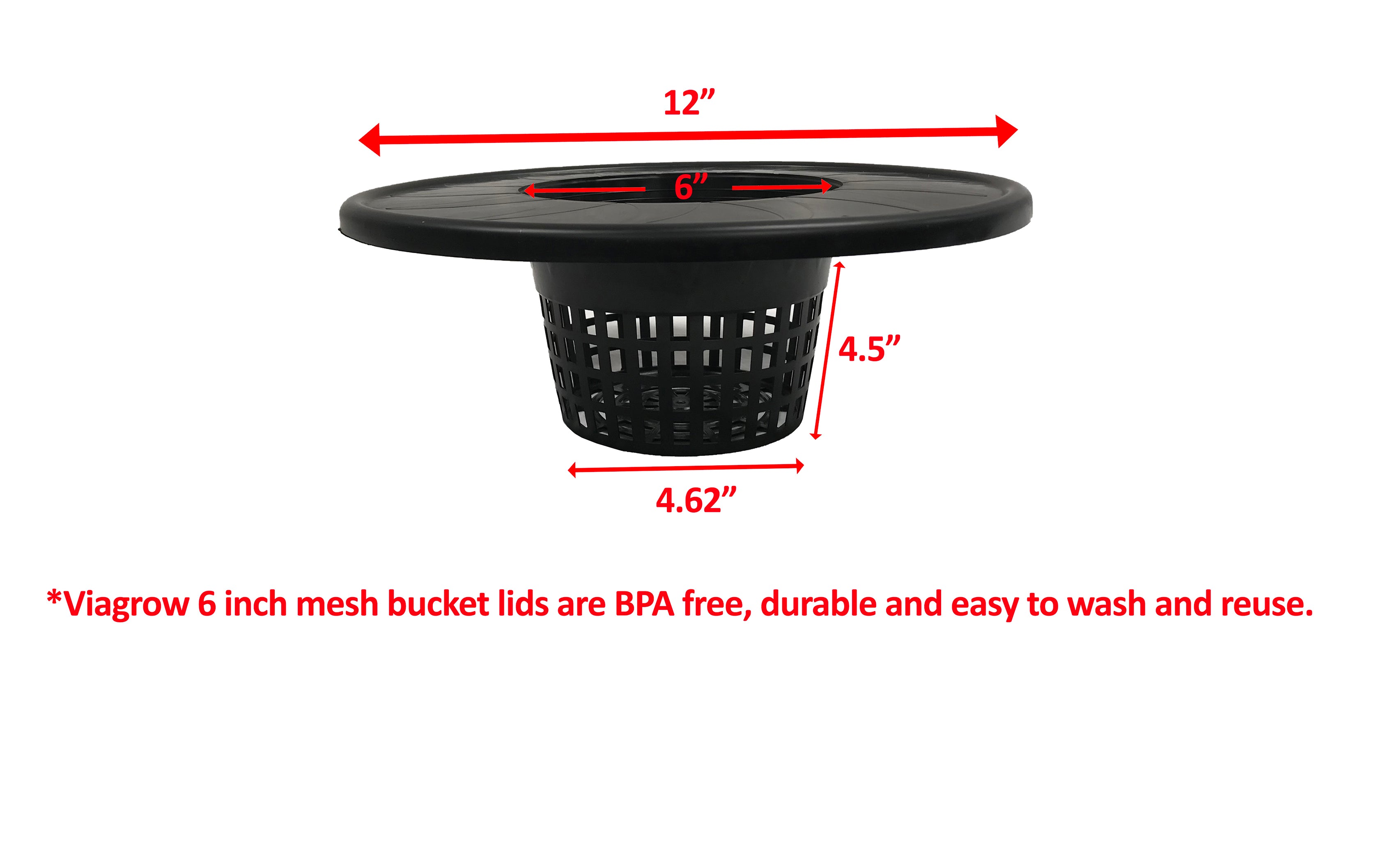 Viagrow 6 in. Mesh Pot Bucket Lid Insert 