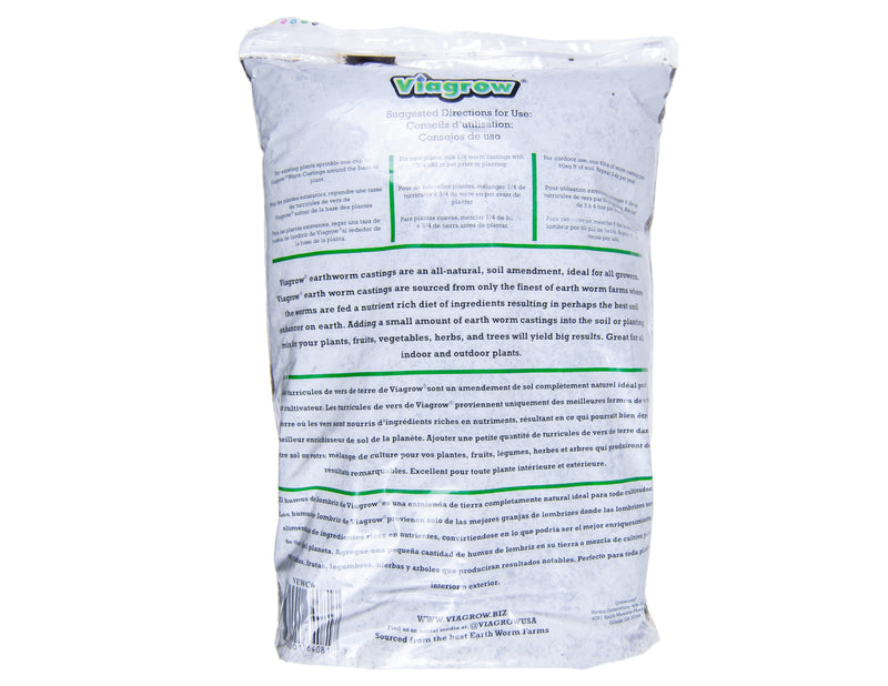 Viagrow 6 lb. Organic Premium Earthworm Castings Natural Soil Builder and Soil Amendment
