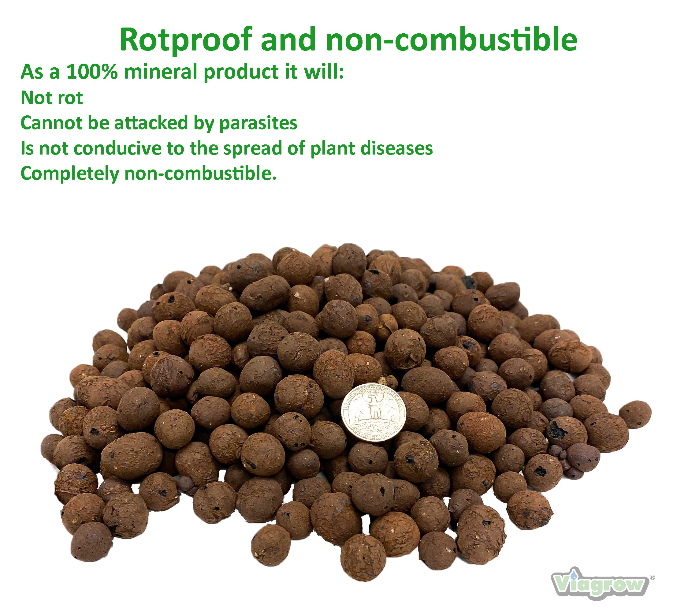 Viastone 2L Expanded Clay Pebbles Round Grow Rocks Hydroponic Growing Medium