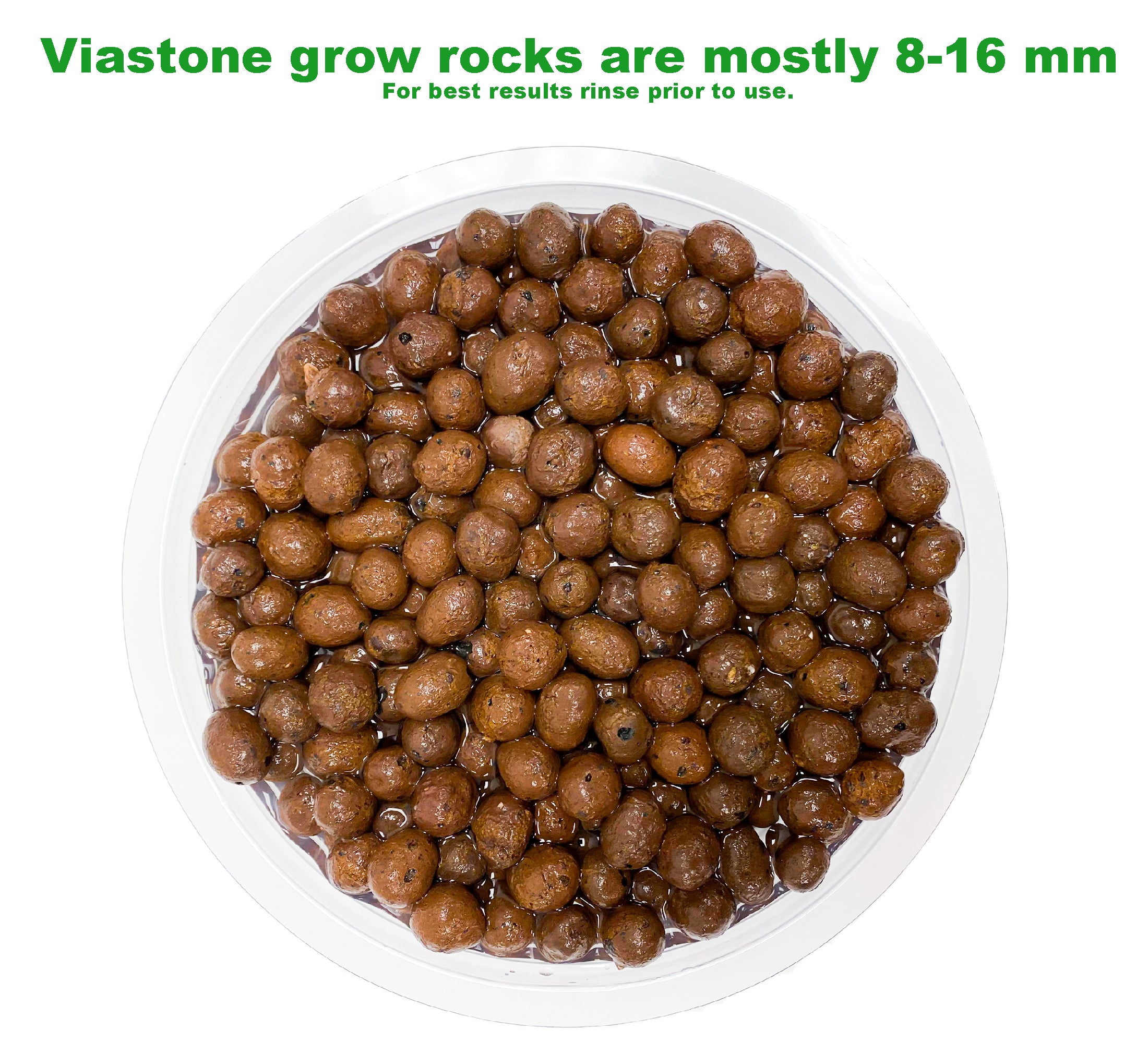 Viastone 2L Expanded Clay Pebbles Round Grow Rocks Hydroponic Growing Medium